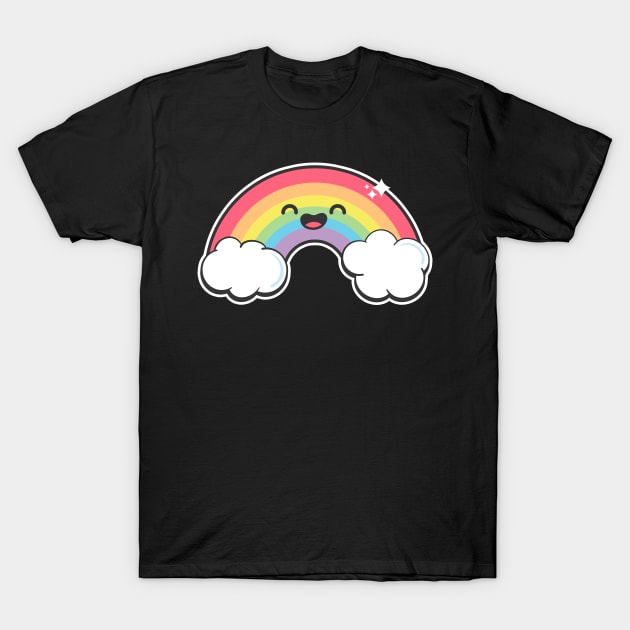 Kawaii Rainbow T-Shirt by fishbiscuit